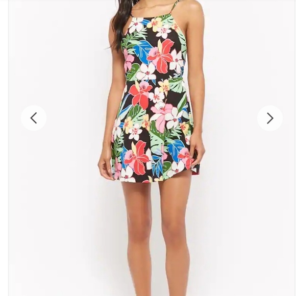 Tropical Floral Fit & Flare Mini Dress - Picture 4 of 4